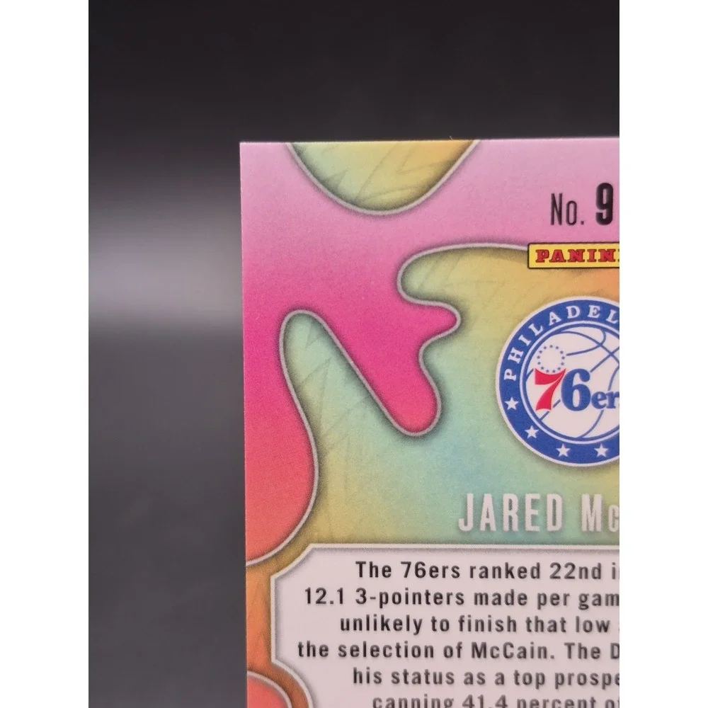 2024-25 Panini Prizm Jared McCain #9 Groovy (RC) Philadelphia 76ers SP CASE HIT